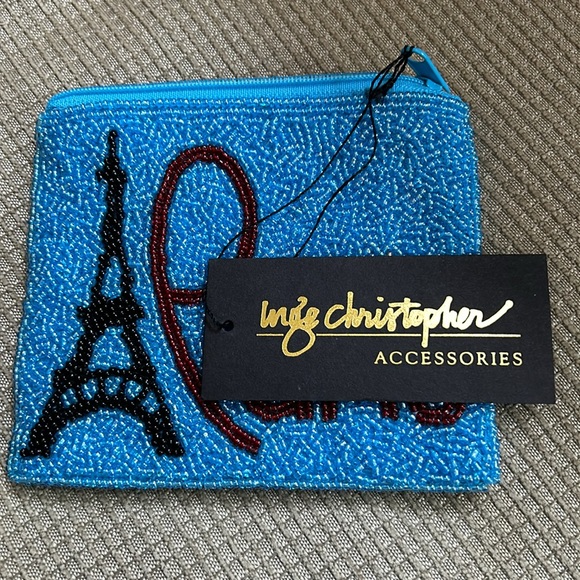 Inge Christopher Designer Beaded Zipped Wallet Paris design NEW - Picture 6 of 9